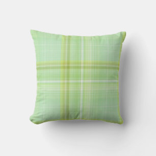 Green Sprout Pastel Green Kariert Kissen