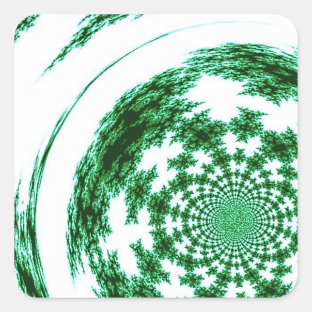 Green Spun Thread Quadratischer Aufkleber (Vorderseite)