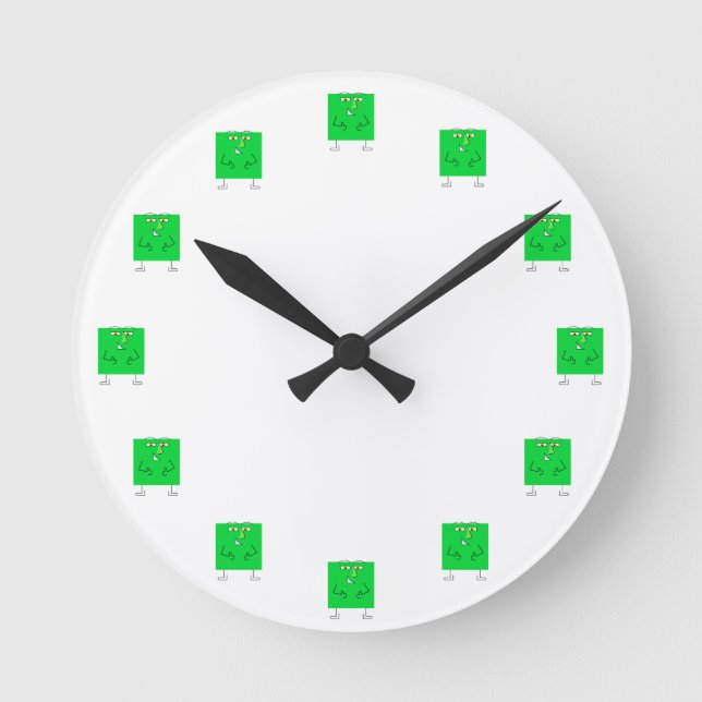 Green Square Typ Runde Wanduhr (Vorderseite)