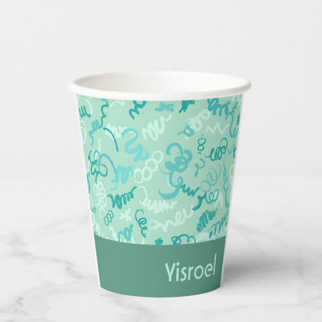 Green Squiggles Upsherin Cup Pappbecher (Vorderseite)