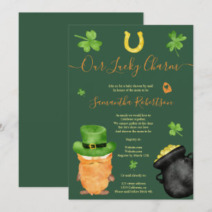Green St Patrick Aquarell Babydusche per Post Einladung