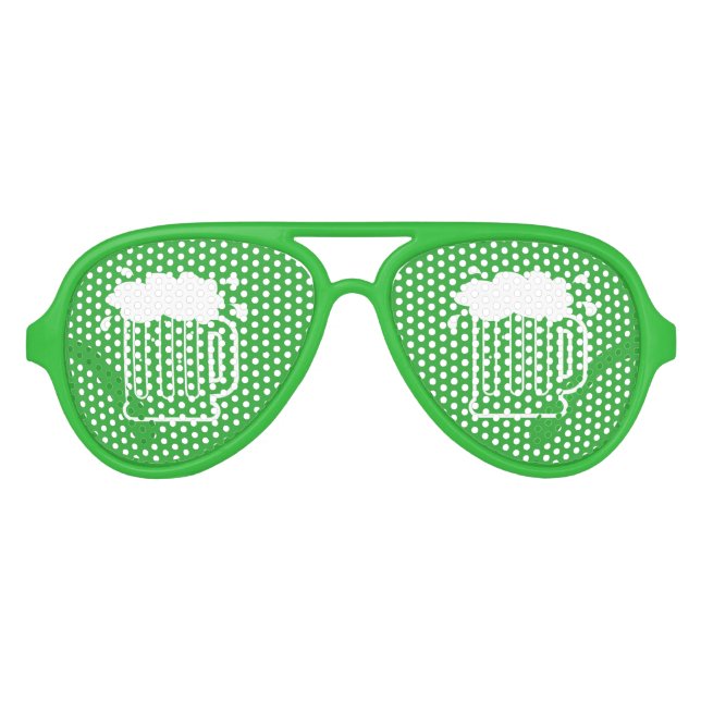 Green St Patricks Day Bierbrille Party-Sonnenbrill Partybrille (Vorderseite)