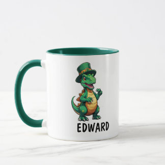 Green St Patrick's Day Dinosaurier Tasse