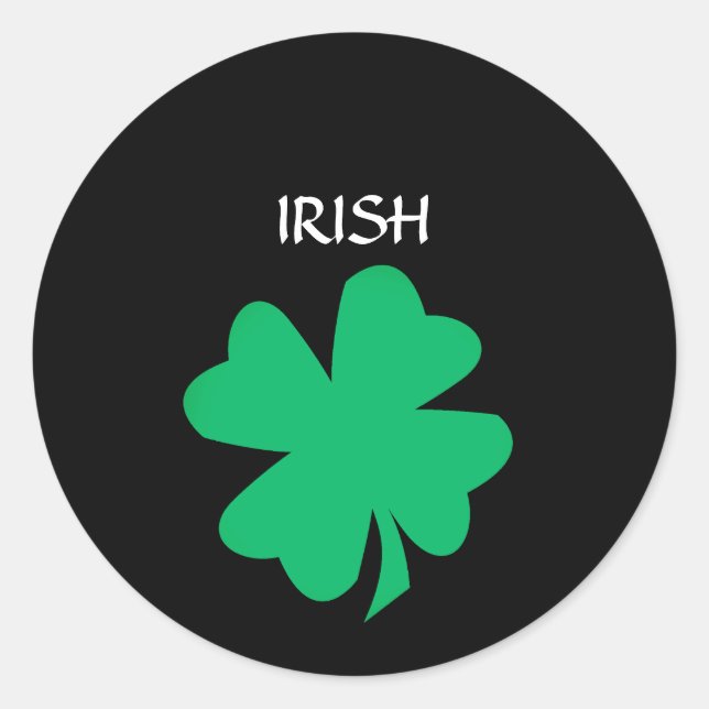 Green St Patrick's Day Irish Kleeblatt Leaf 2023 Runder Aufkleber (Vorderseite)