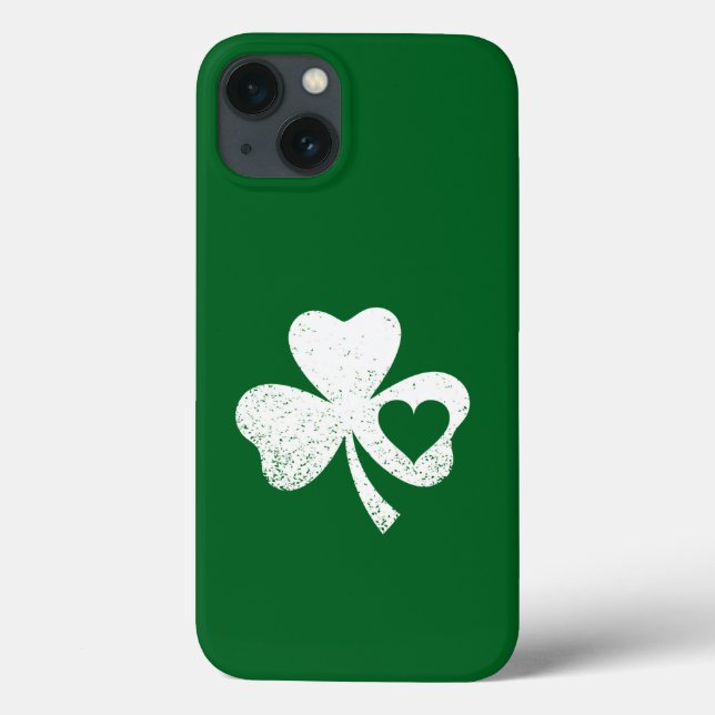 Green St Patricks Day Irish Patty's Heart Kleeblat Case-Mate iPhone Hülle (Rückseite)