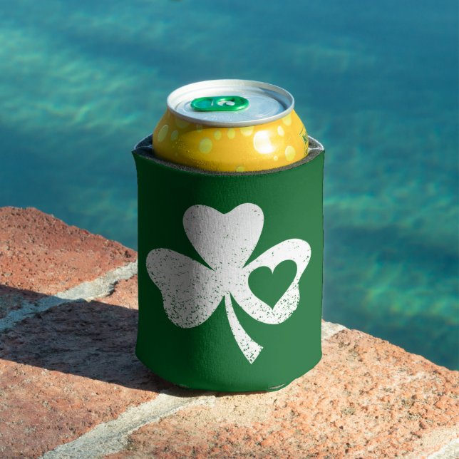 Green St Patricks Day Irish Patty's Heart Kleeblat Dosenkühler (In Situ Pool)