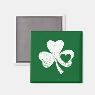 Green St Patricks Day Irish Patty's Heart Kleeblat Magnet