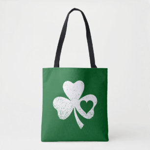 Green St Patricks Day Irish Patty's Heart Kleeblat Tasche