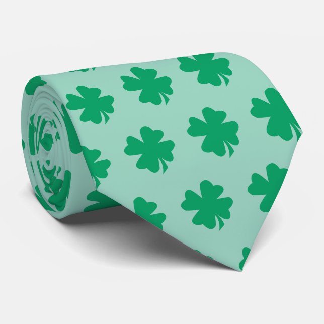 Green St Patrick's Day Kleeblatt Blätter Geschenk  Krawatte (Gerollt)
