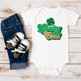 Green St. Patrick's Day Lucky One Baby Bodysuit Strampler