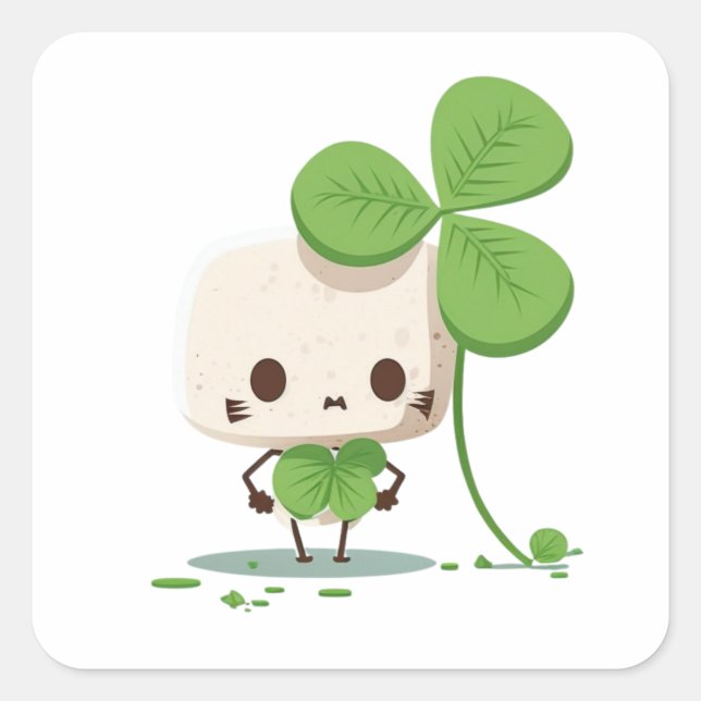 Green St Patricks Quadratischer Aufkleber (Vorderseite)