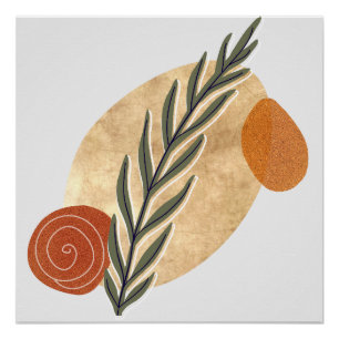 Green Stalk Boho Poster