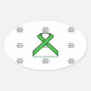 Green Standard Ribbon von Kenneth Yoncich Ovaler Aufkleber