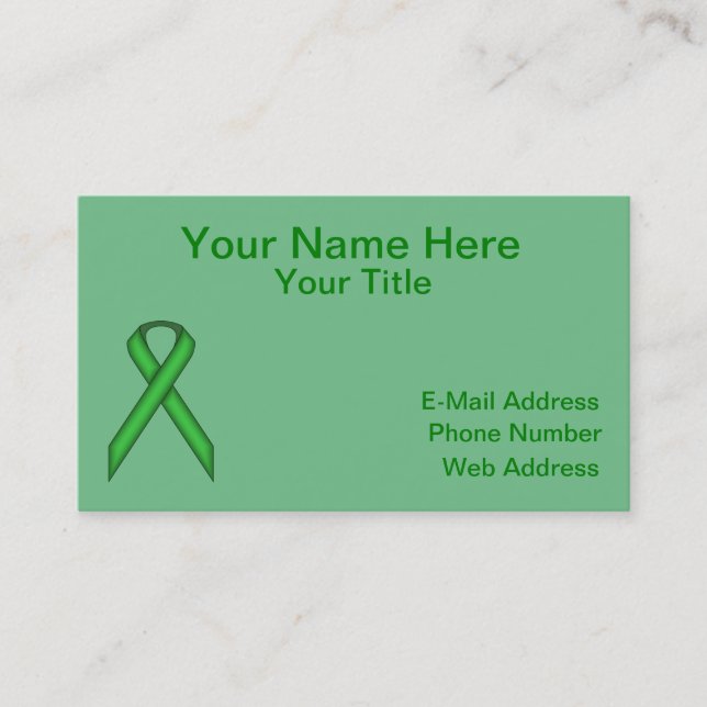 Green Standard Ribbon von Kenneth Yoncich Visitenkarte (Vorderseite)