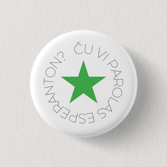 Green Star Button, Esperanto/Verda Stelo 2 Button (Vorderseite)