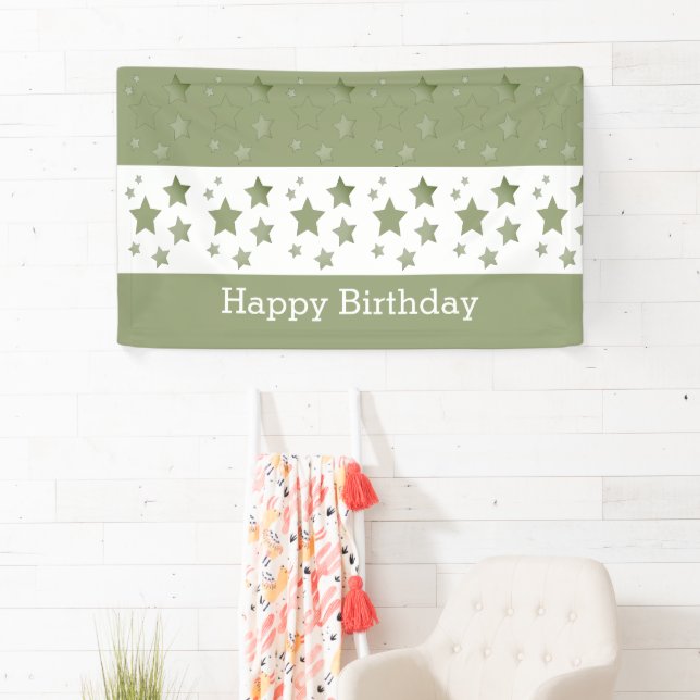 Green Star Happy Birthday Banner (Insitu)
