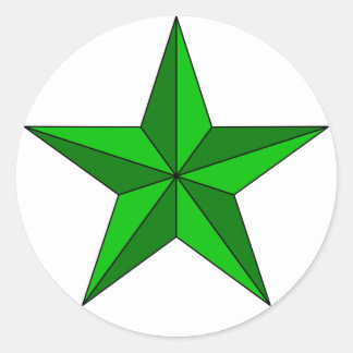 Green Star on Circle Runder Aufkleber