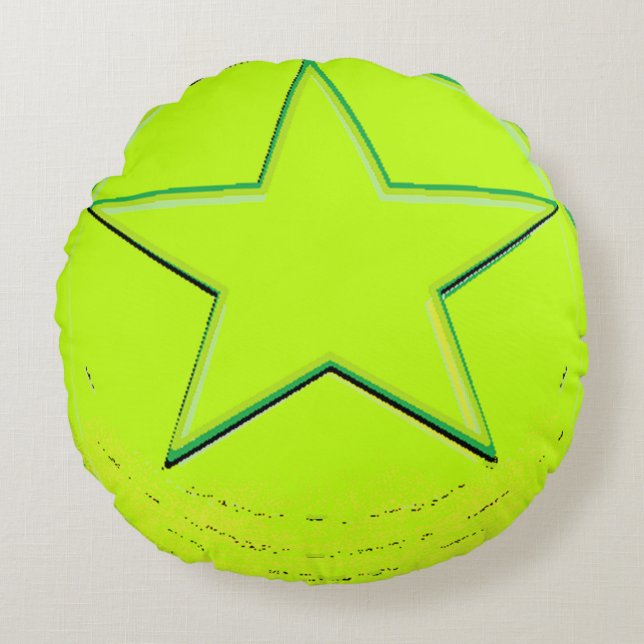 Green Star Rundes Kissen (Vorderseite)