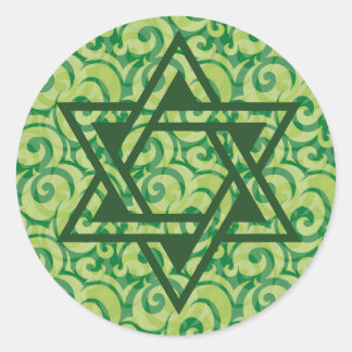 Green Star von David Aufklebern Runder Aufkleber