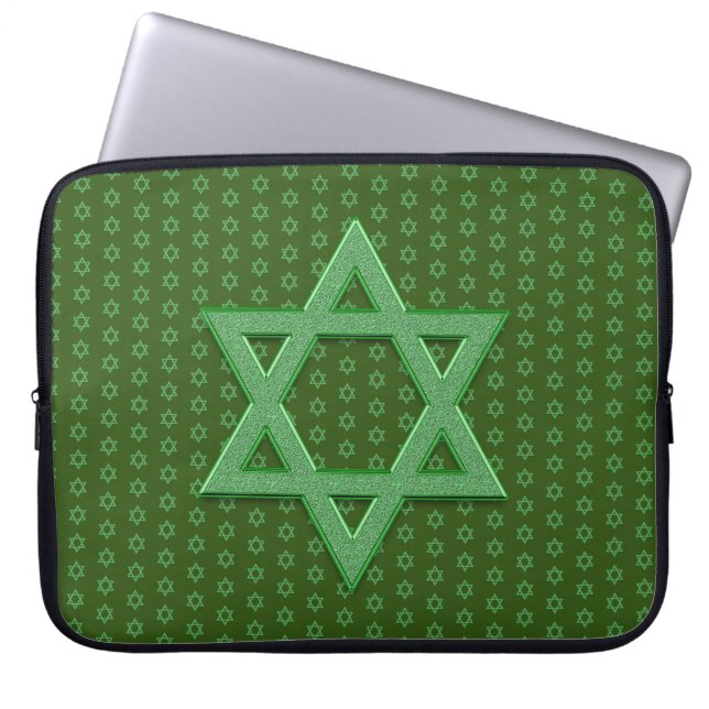 Green Star von David Seamless Laptopschutzhülle (Vorderseite)