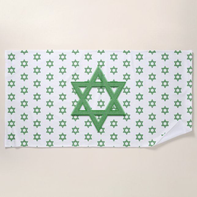 Green Star von David Seamless Strandtuch (Vorderseite)