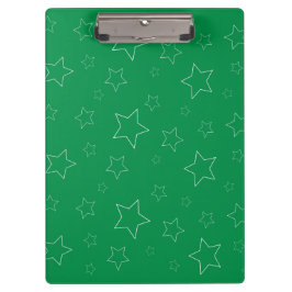 Green Stars Clipboard Klemmbrett