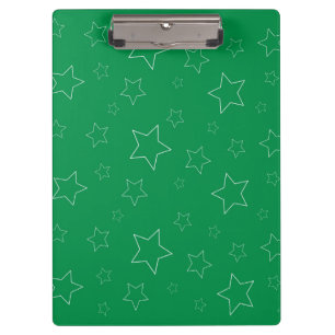 Green Stars Clipboard Klemmbrett