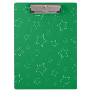 Green Stars Clipboard Klemmbrett