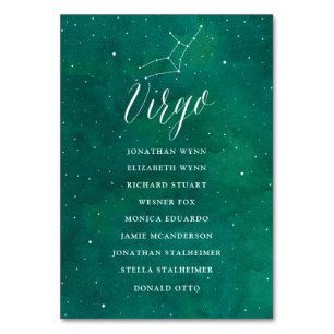 Green Stars Galaxy Mariage Plan de siège Carte Vir