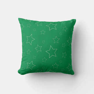 Green Stars Throw Kissen