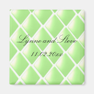Green Steppdiamant Save the Date Magnet