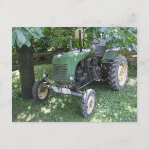 Green Steyr Tractor 80A Postkarte