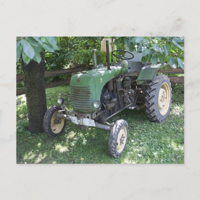 Green Steyr Tractor 80A Postkarte (Vorderseite)