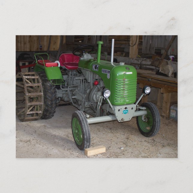 Green Steyr Tractor KL I Postkarte (Vorderseite)