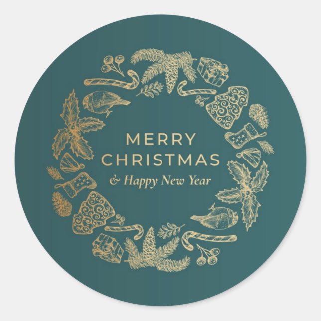 Green Sticker Frohe Weihnachten (Vorderseite)