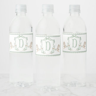Green Stork Baby Dusche Wasserflaschen Labels