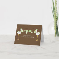 Green Storks Baby shower Merci Notes