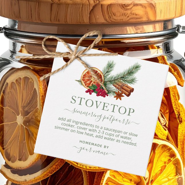 Green Stovetop Potpourri Tag Geschenkanhänger (Von Creator hochgeladen)