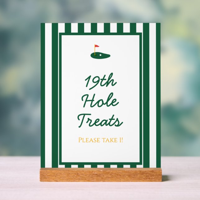 Green Strip Master Golf Sweet Dessert Sign Acrylschild (Neutral)