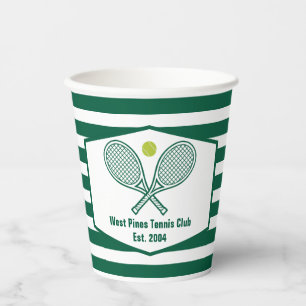 Green Strip Tennis Custom Country Club Pappbecher