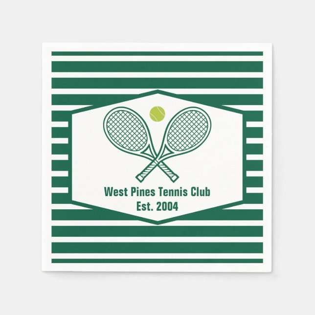 Green Strip Tennis Custom Country Club Serviette (Vorderseite)