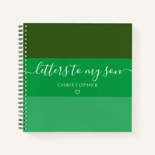 Green Stripe Buchstaben zu meinem Son Keepake Jour Notizbuch