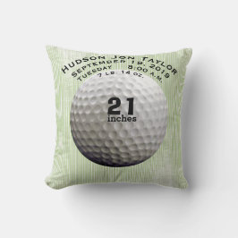 Green Stripe Golf Ball Boys Geburtsrekord Kissen