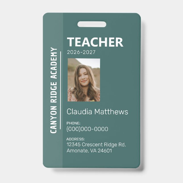 Green Stripe Homeschool Educator ID Badge (Front)