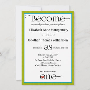Green Stripe Simple Mariage chrétien Invitations