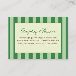 Green Striped Bridal Shower Display Shower Begleitkarte