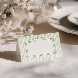 Green Striped Wedding  Platzkarte