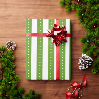 Green Striped Wrapping Paper; Christmas Giftwrap Geschenkpapier