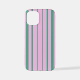 Green Stripes and Soft Pink iPhone 12 Mini Case Hülle
