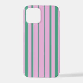 Green Stripes and Soft Pink iPhone 12 Pro Case Hülle